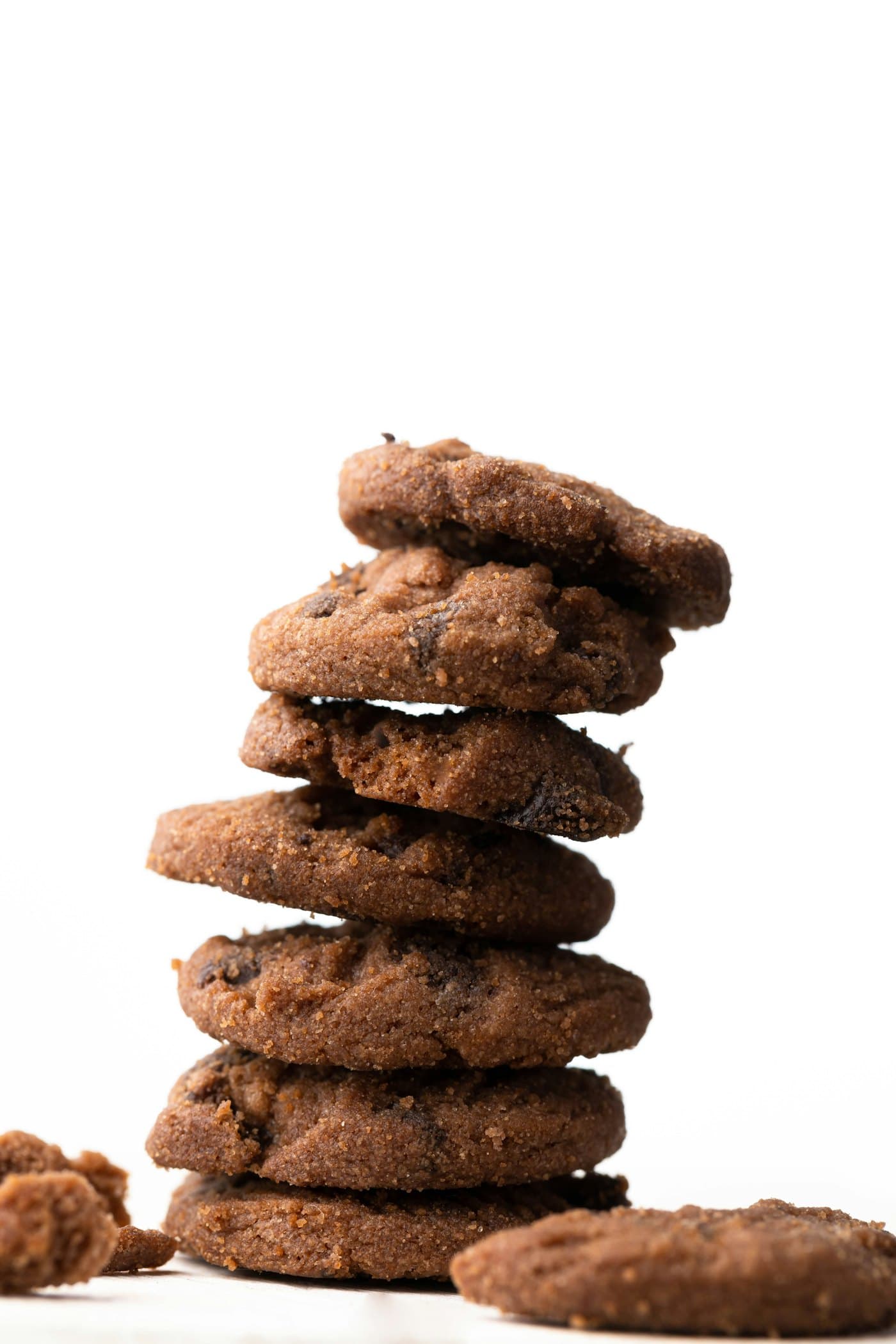 A pile of double chocolate cookies
